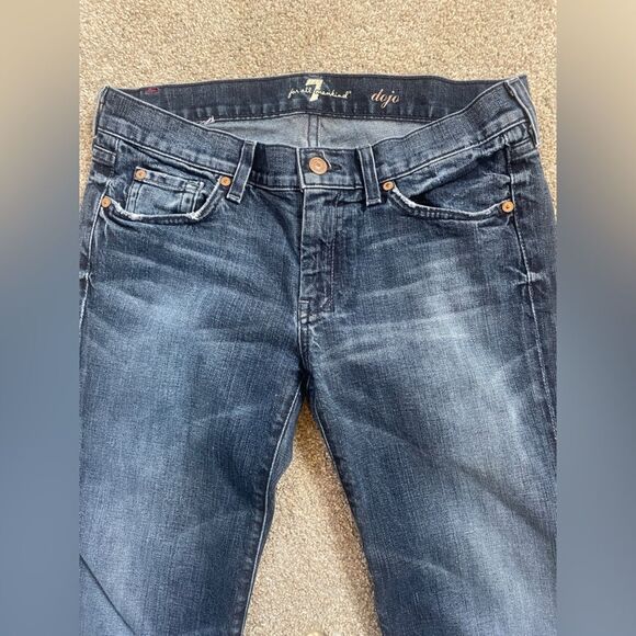 SEVEN FOR ALL MANKIND CROPPED DOJO FLARE LEG CAPRI JEANS sz 29 - Picture 3 of 14